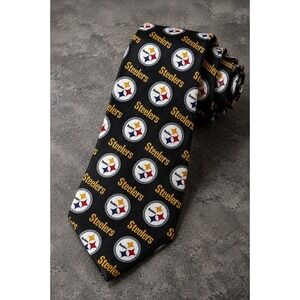 Pittsburgh Steelers Game Day Logo Silk Necktie NFL Football Fan Office Tie